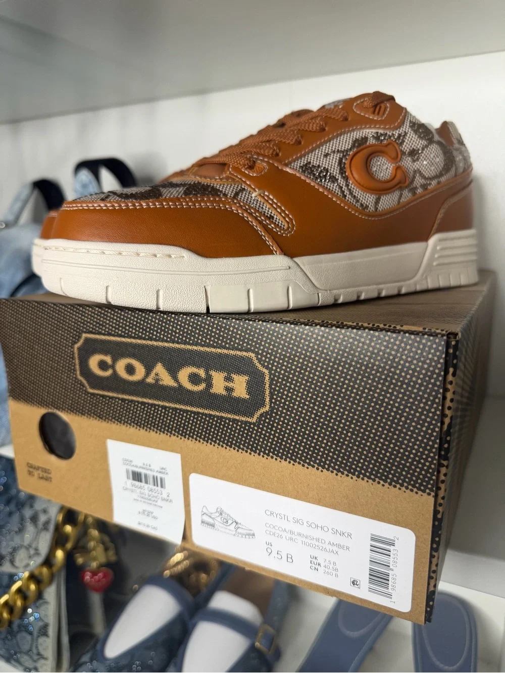NEW In Box! Coach Crystal Burnished Amber SoHo Sneakers Women’s Size 9.5
